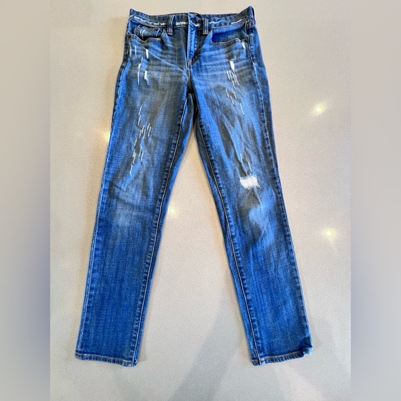 J. Crew Stretch Distressed Toothpick Jeans Sz 27 - Picture 2 of 10